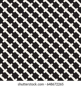 Hand drawn style ethnic seamless pattern. Abstract geometric tiling background in black and white. Vector vintage freehand doodle texture.