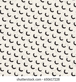 Hand drawn style ethnic seamless pattern. Abstract geometric tiling background in black and white. Vector vintage freehand doodle texture.