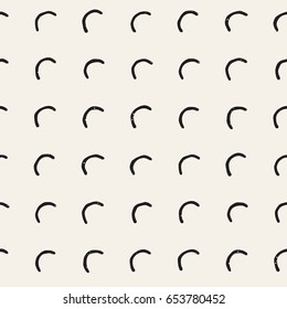 Hand drawn style ethnic seamless pattern. Abstract geometric tiling background in black and white. Vector vintage freehand doodle texture.