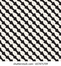 Hand drawn style ethnic seamless pattern. Abstract geometric tiling background in black and white. Vector vintage freehand doodle texture.