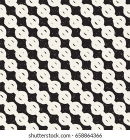 Hand drawn style ethnic seamless pattern. Abstract geometric tiling background in black and white. Vector vintage freehand doodle texture.