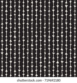 Hand drawn style ethnic seamless pattern. Abstract geometric shapes background in black and white.