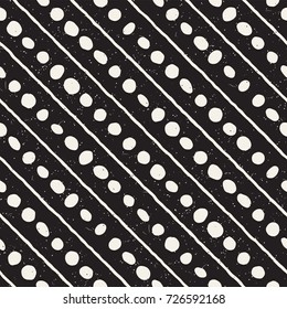 Hand drawn style ethnic seamless pattern. Abstract geometric shapes background 