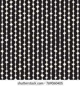 Hand drawn style ethnic seamless pattern. Abstract geometric shapes background in black and white.