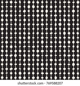 Hand drawn style ethnic seamless pattern. Abstract geometric shapes background in black and white.