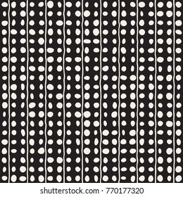 Hand drawn style ethnic seamless pattern. Abstract geometric shapes background in black and white.