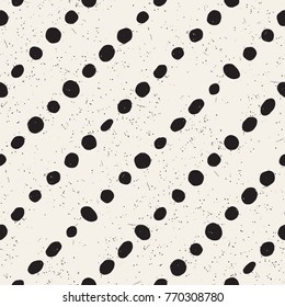 Hand drawn style ethnic seamless pattern. Abstract geometric shapes background in black and white.