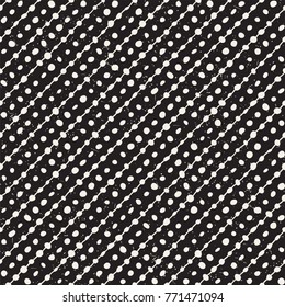 Hand drawn style ethnic seamless pattern. Abstract geometric shapes background in black and white.