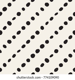 Hand drawn style ethnic seamless pattern. Abstract geometric shapes background in black and white.