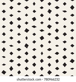 Hand drawn style ethnic seamless pattern. Abstract grungy geometric shapes background in black and white.