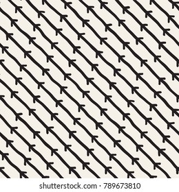 Hand drawn style ethnic seamless pattern. Abstract grungy geometric shapes background in black and white.