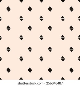 Hand drawn style geometric seamless pattern. Vintage abstract repeat pattern in black and blush pink.