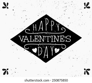 Hand drawn style greeting card for St. Valentine's Day in black and white.