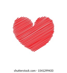 Hand drawn style heart vector, love concept.