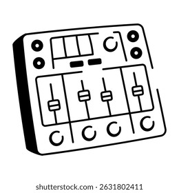 A hand drawn style icon of audio mixer
