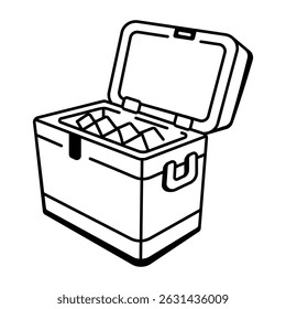 A hand drawn style icon of beach cooler
