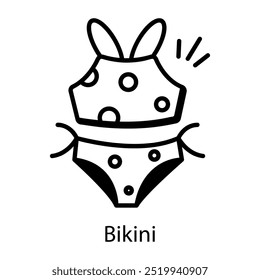 Ein handgezeichnetes Bikini-Symbol