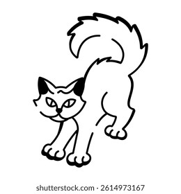 A hand drawn style icon of black cat tattoo

