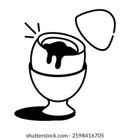 A hand drawn style icon of boiled egg 
