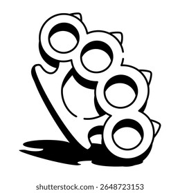 Um ícone de estilo desenhado à mão de dobras de latão 
