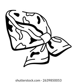 A hand drawn style icon of camo bandana
