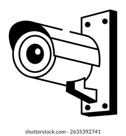 Un icono de estilo dibujado a mano de CCTV
