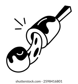 A hand drawn style icon of cheese stick 