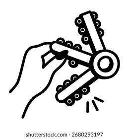 Icono de estilo dibujado a mano de la herramienta de pincel de limpieza

