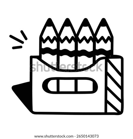  Hand drawn style icon of colour pencils.

