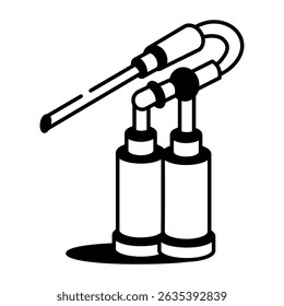 A hand drawn style icon of cutting torch
