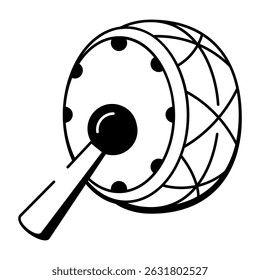Um ícone de estilo desenhado à mão de instrumento daf
