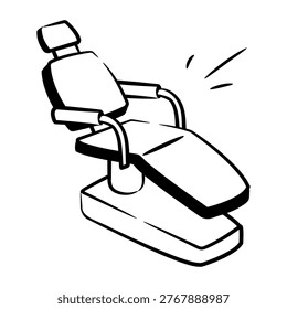 Hand drawn style icon of a dentist chair