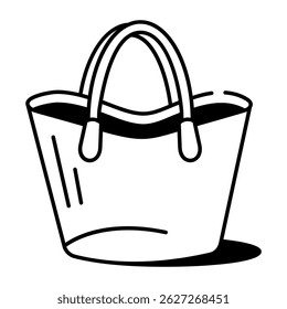A hand drawn style icon depicting tote bag fashion
