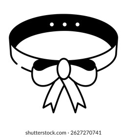 A hand drawn style icon depicting bow choker
