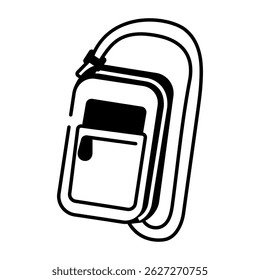 A hand drawn style icon depicting phone pouch 
