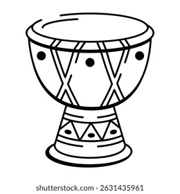 A hand drawn style icon of drum
