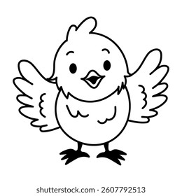 A hand drawn style icon of an easter chick 
