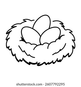 A hand drawn style icon of an egg nest 