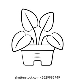 A hand drawn style icon of elephant plant pot