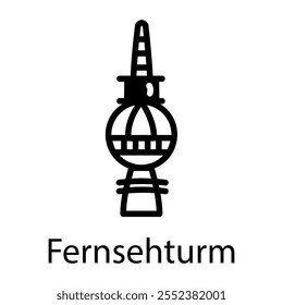 Ícone de estilo desenhado à mão de fernsehturm