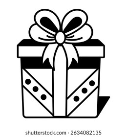 Un icono de estilo dibujado a mano de una caja de regalo 
