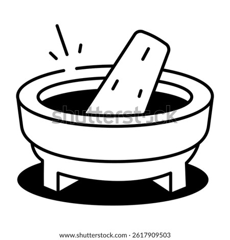 A hand drawn style icon of a grinding stone 
