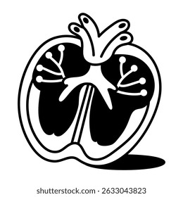 A hand drawn style icon of heart anatomy
