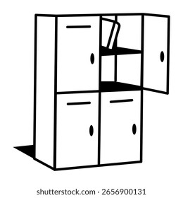 Um ícone de estilo desenhado à mão do livro histórico
