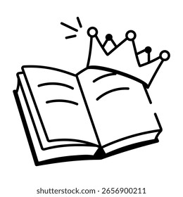Un icono de estilo dibujado a mano de libro histórico

