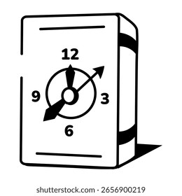 Um ícone de estilo desenhado à mão do livro histórico
