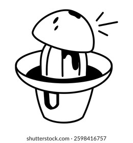 A hand drawn style icon of lemon squeezer