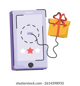 A hand drawn style icon of loyalty program gift