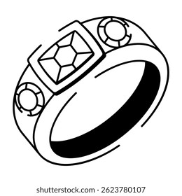 Handgezeichneter Stil Symbol des Zauberrings
