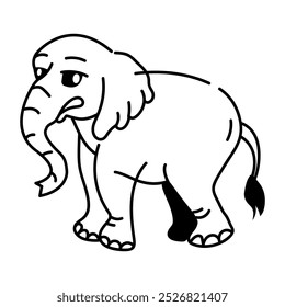 Hand drawn style icon of mammoth 